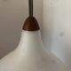 Scandinavian teak and opaline wall lamp by Luxus