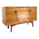 Mid-century teak sideboard, 2 doors 4 drawers — brutalist spirit