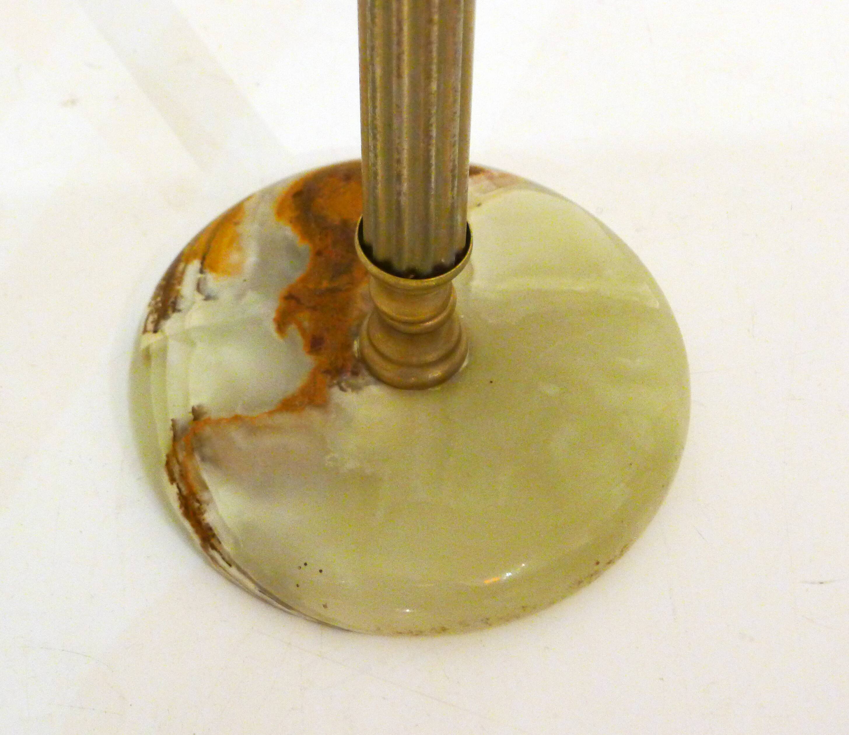 Onyx standing ashtray - gold metal