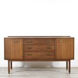 Midcentury G Plan 'E Gomme' Sideboard In Walnut And Brass. Vintage Modern /