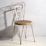 Anciennes chaises d’extérieur blanches (vers 1920). Ensemble de 4 pièces