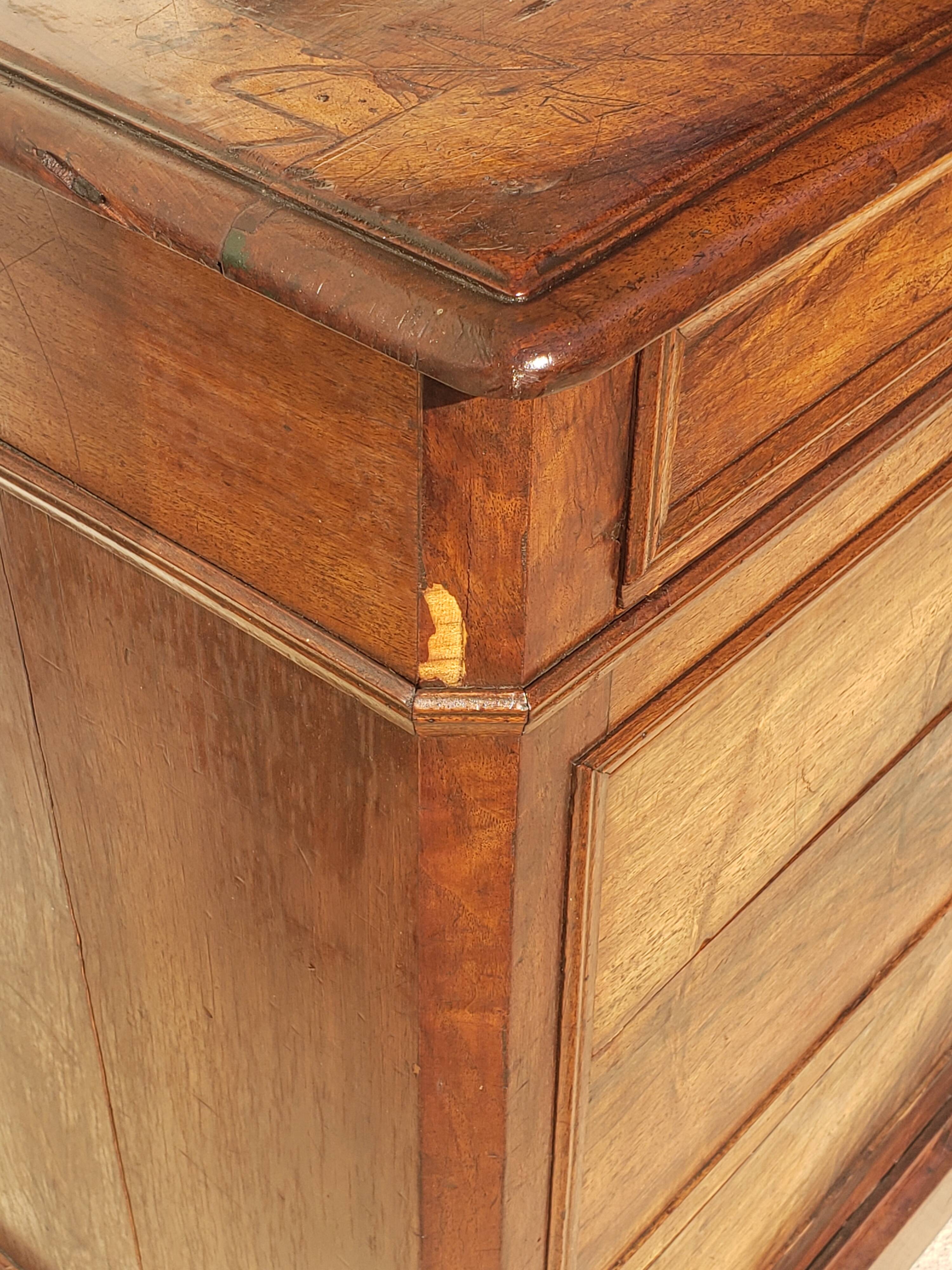 Antique Louis Philippe walnut chest of drawers