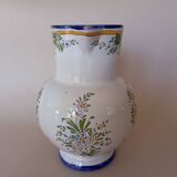 Angoulême earthenware pitcher "Le Renoleau" Moustiers decor