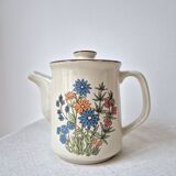 '70s Flower Stoneware Coffee Pot - Vintage