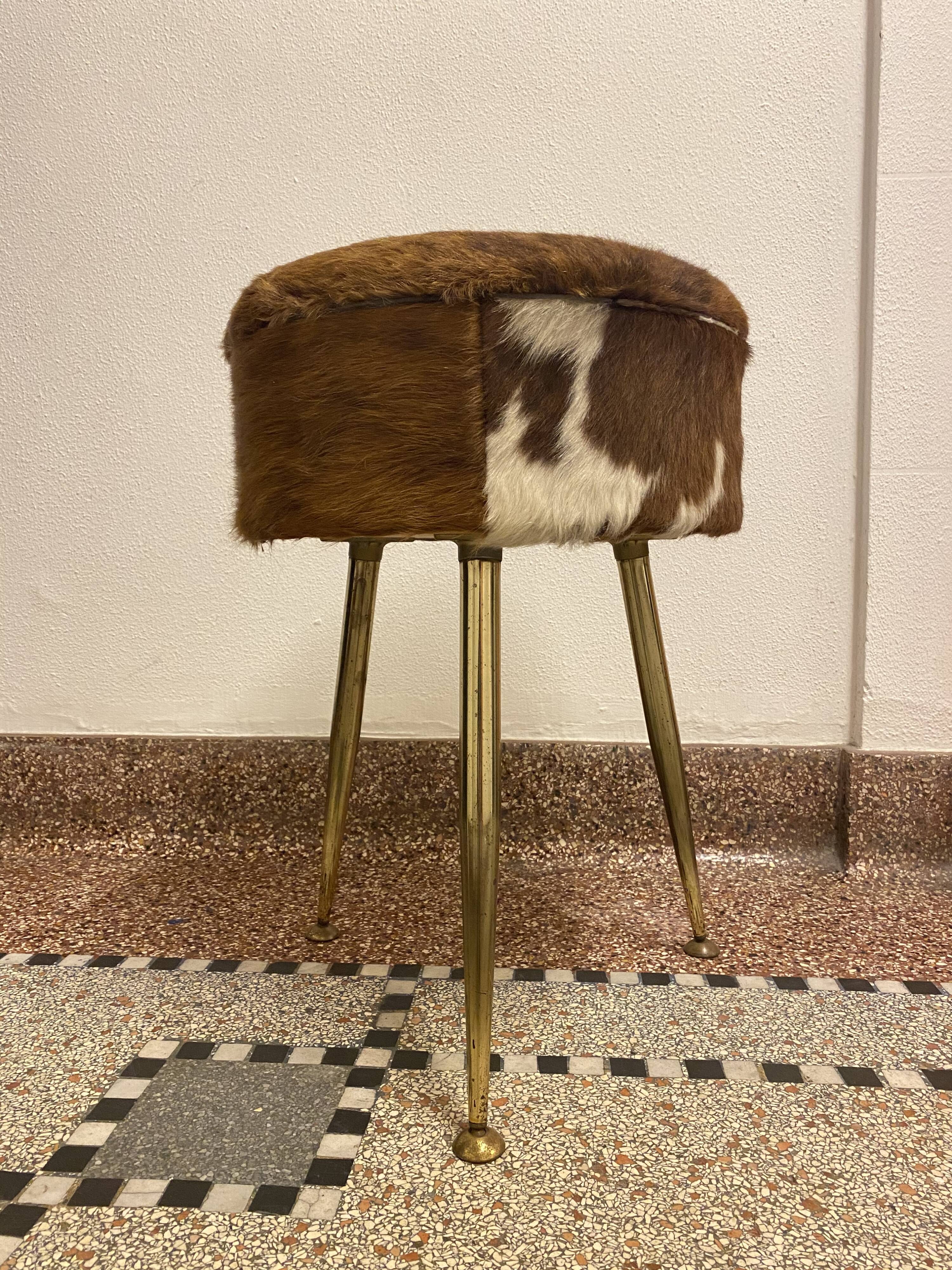 Tripod cowhide stool
