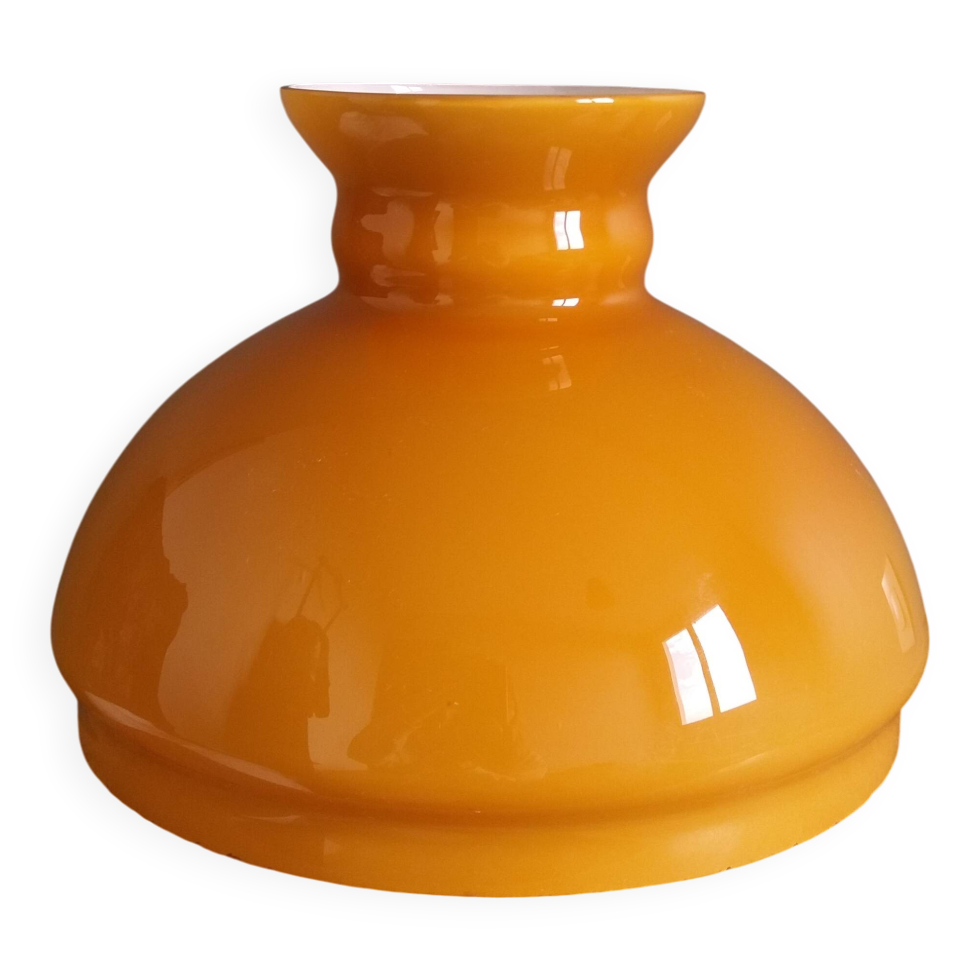 Caramel ochre opaline glass globe lampshade