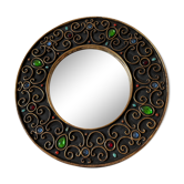 Ceramic mirror design vintage gilded 1960 hendrich thomas
