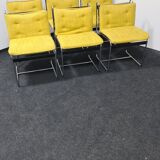 A set of 6 vintage  metal framed dinning chairs