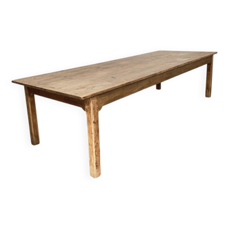 Grande table de travail en sapin, années 1940