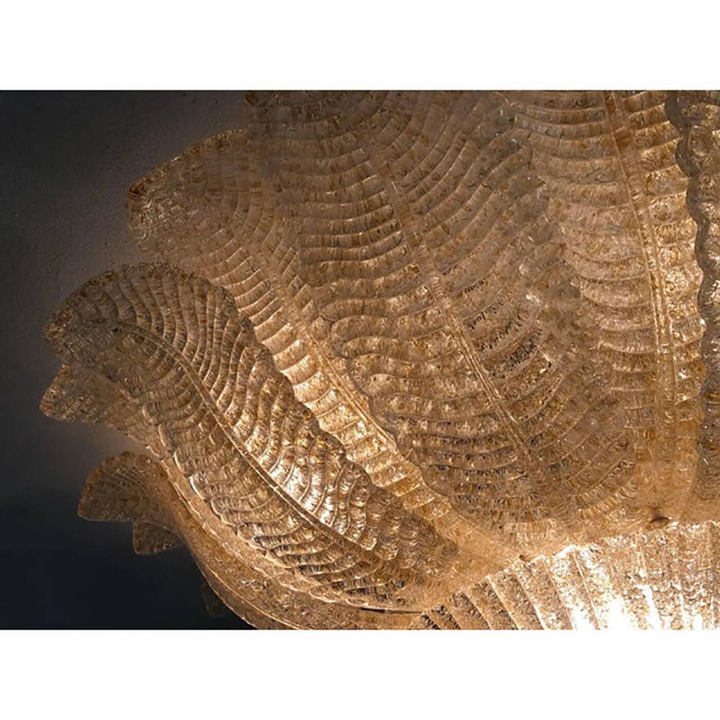 Murano Style Glass Sputnik Chandelier Flush Mount, Mazzega Zuccheri Venini