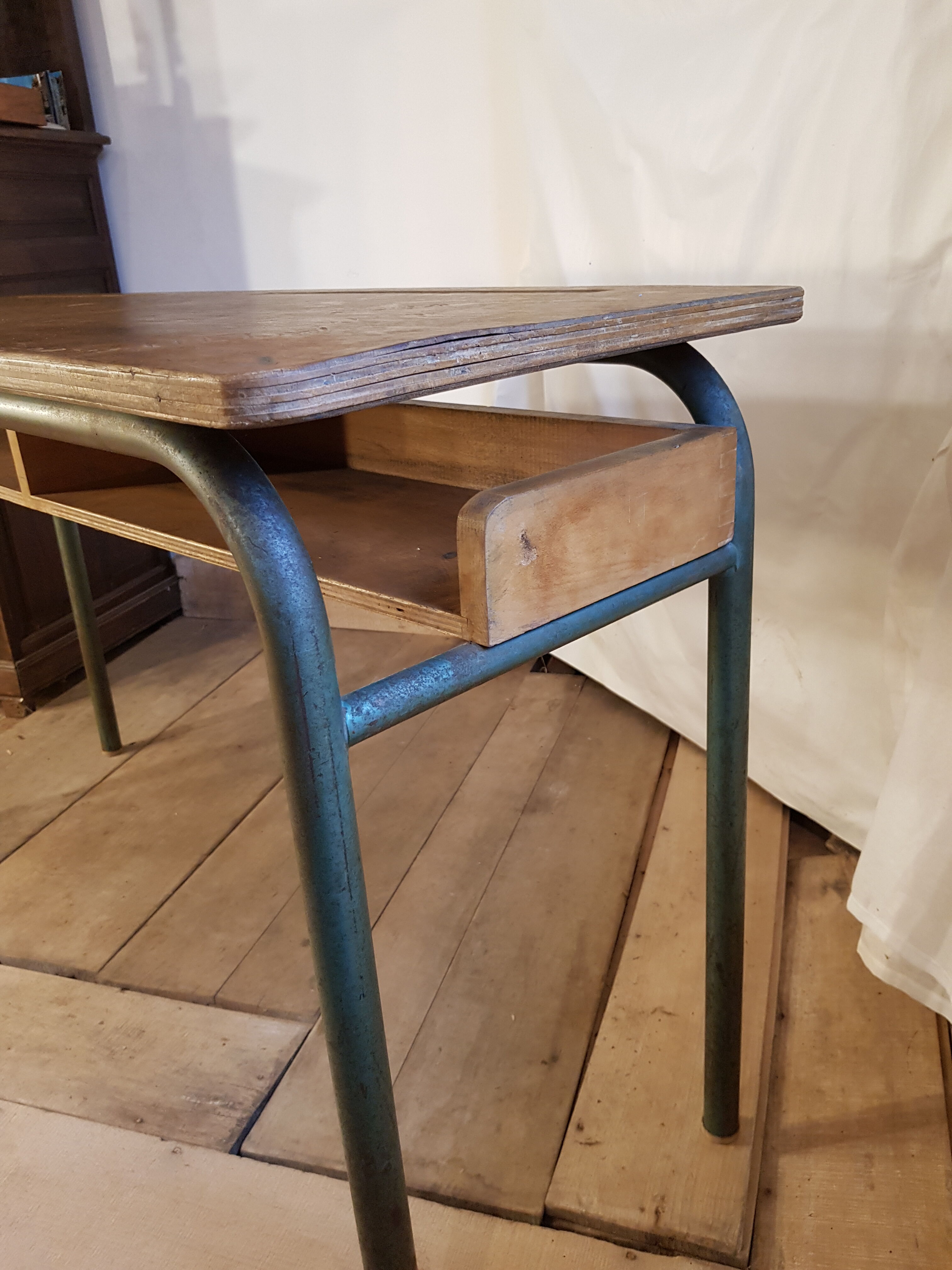 Table desk double school desk 1960