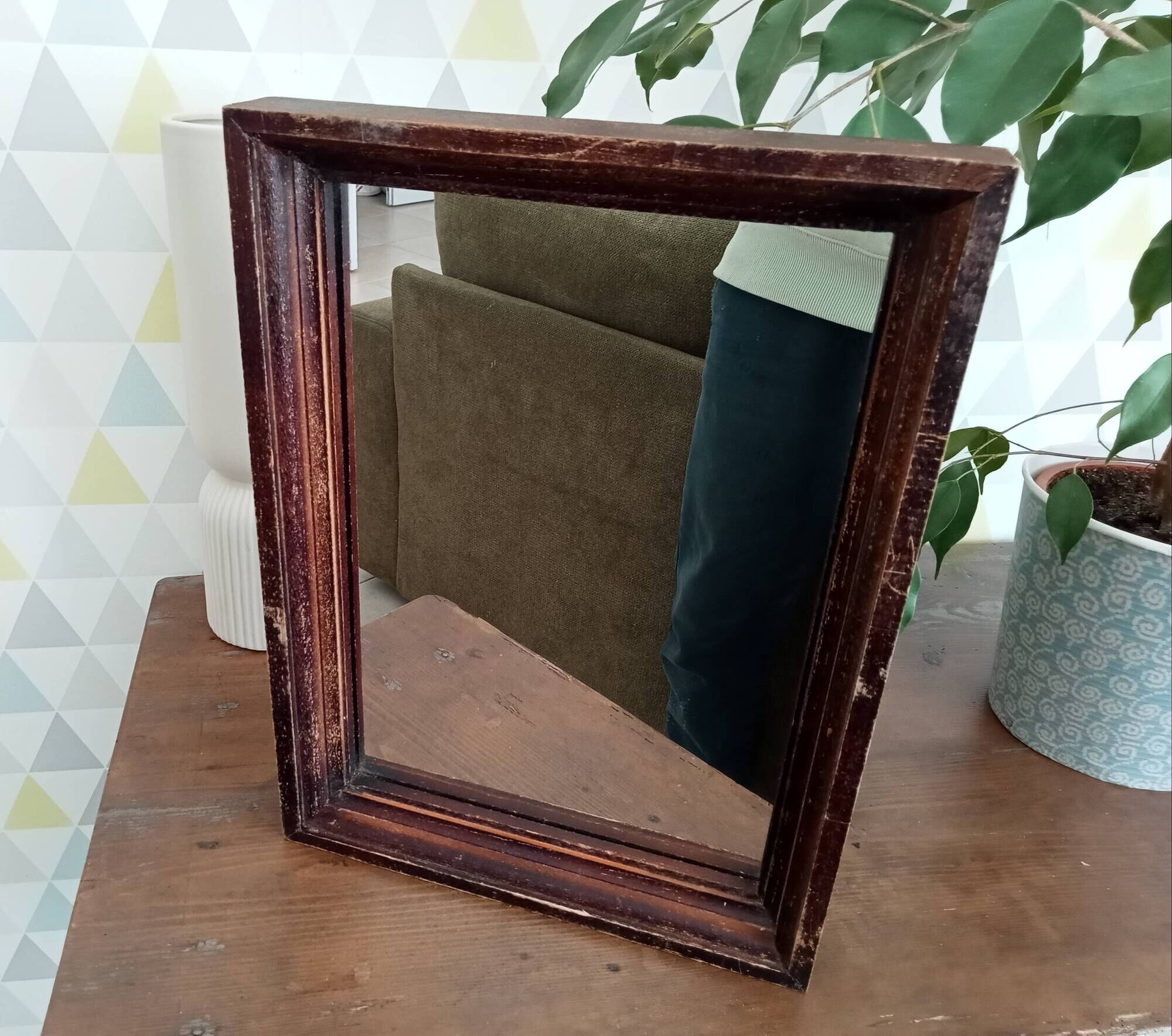 Vintage wooden mirror from the 50s/60s 39*29 cm