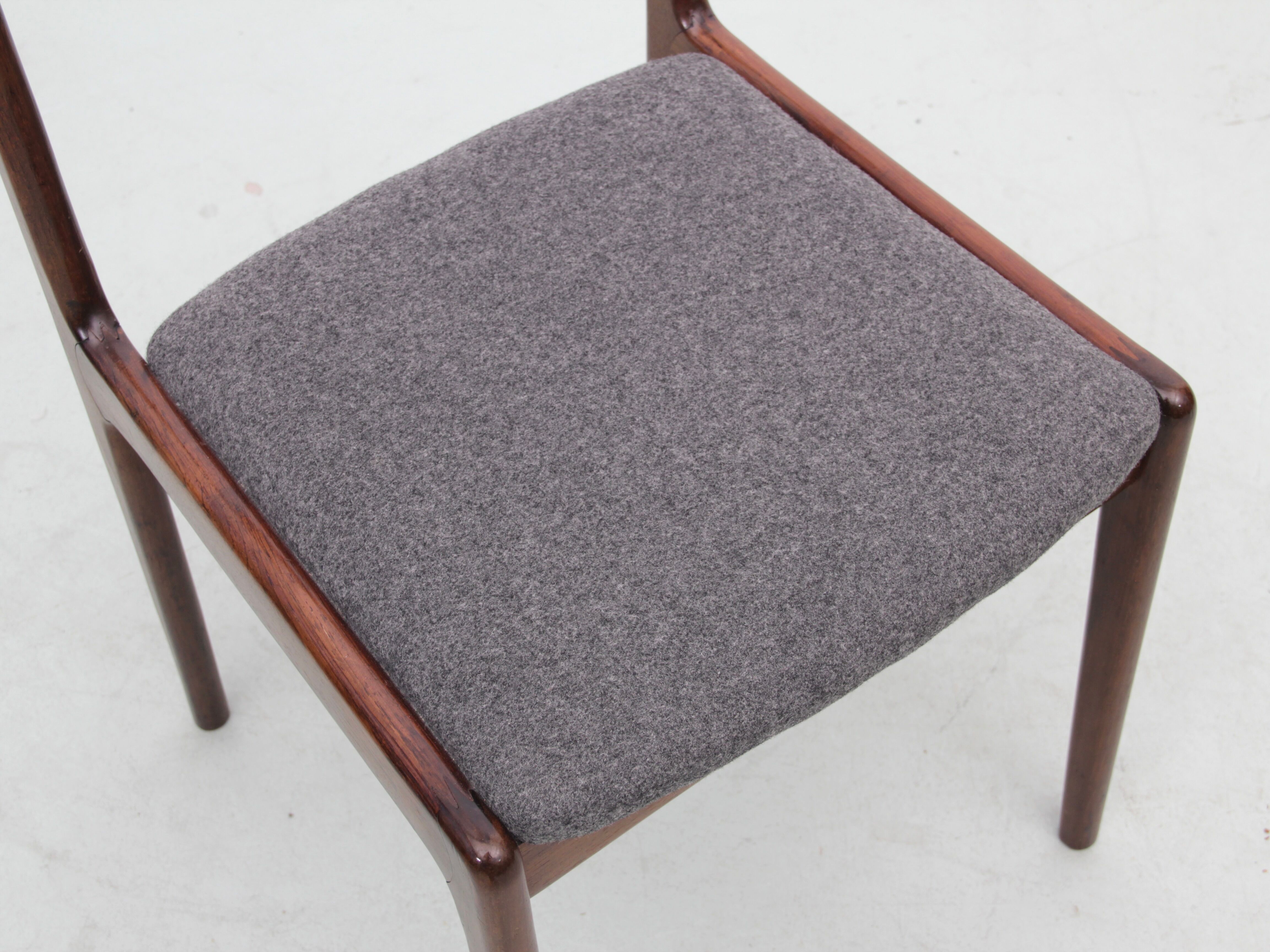 Suite of 6 Scandinavian rosewood chairs from Rio