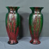 Pair of Glass Paste Vases – Mid 20th Century