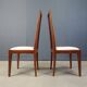 Ensemble de 8 chaises de salle à manger italiennes à dossier haut, années 1980