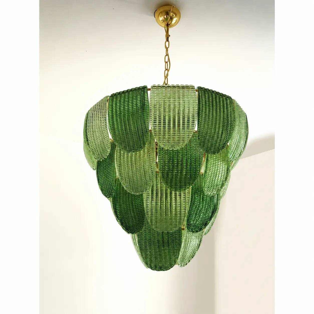 Luxury Multi Green Petals Murano Glass Chandelier – Contemporary Simoeng De