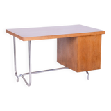 Bureau restauré en chêne Bauhaus, Hynek Gottwald, Chrome, Tchéquie, années 1930