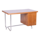 Restored Bauhaus Oak Writing Desk, Hynek Gottwald, Chrome, Czechia, 1930s