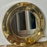 Brass porthole mirror