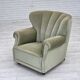 1970s, Danish relax armchair, light green furniture velour
