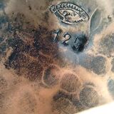 Vintage round embossed copper cachepot / vase by egidio casagrande, italy