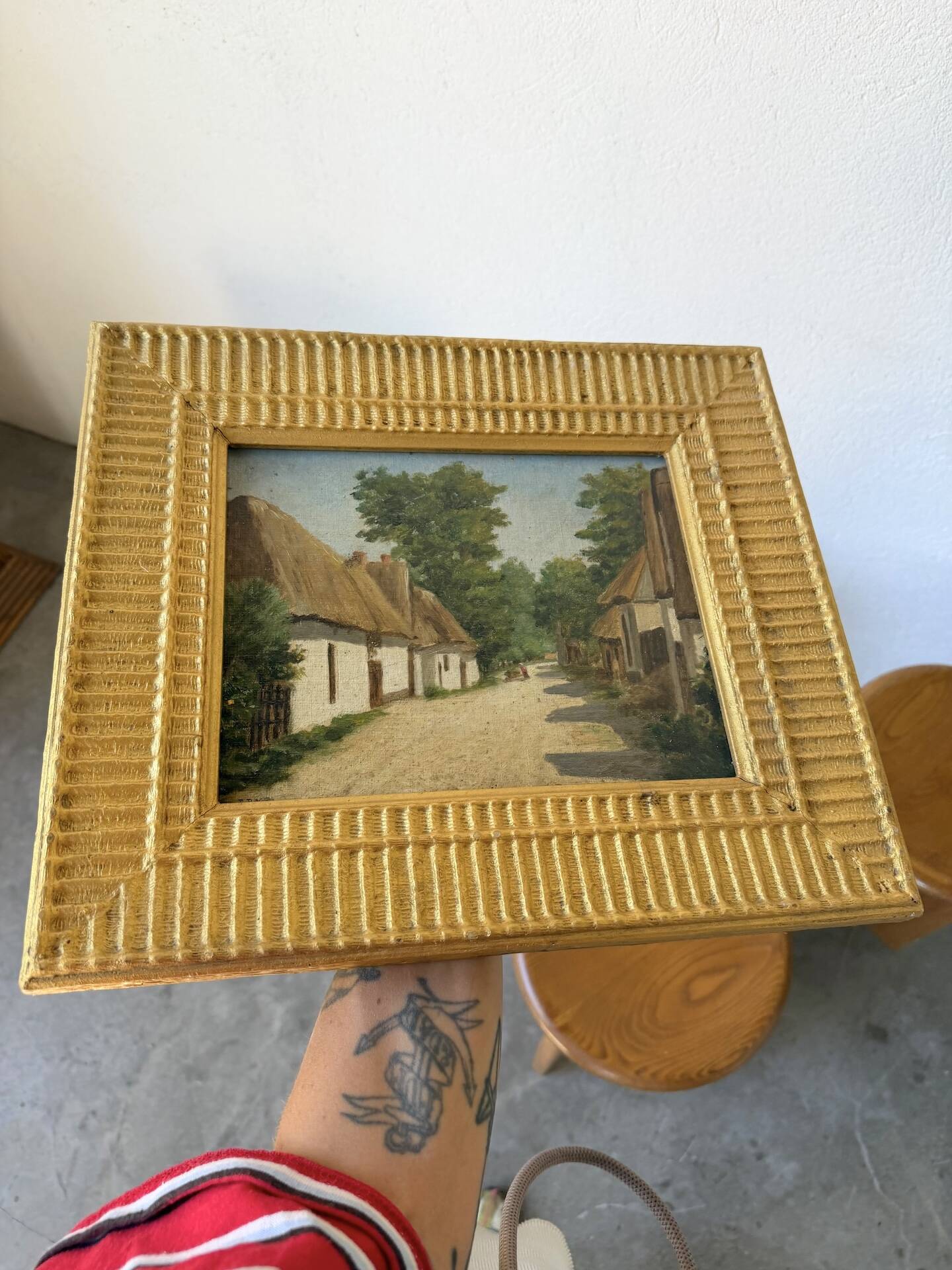 Small oil painting J.Poy 1900