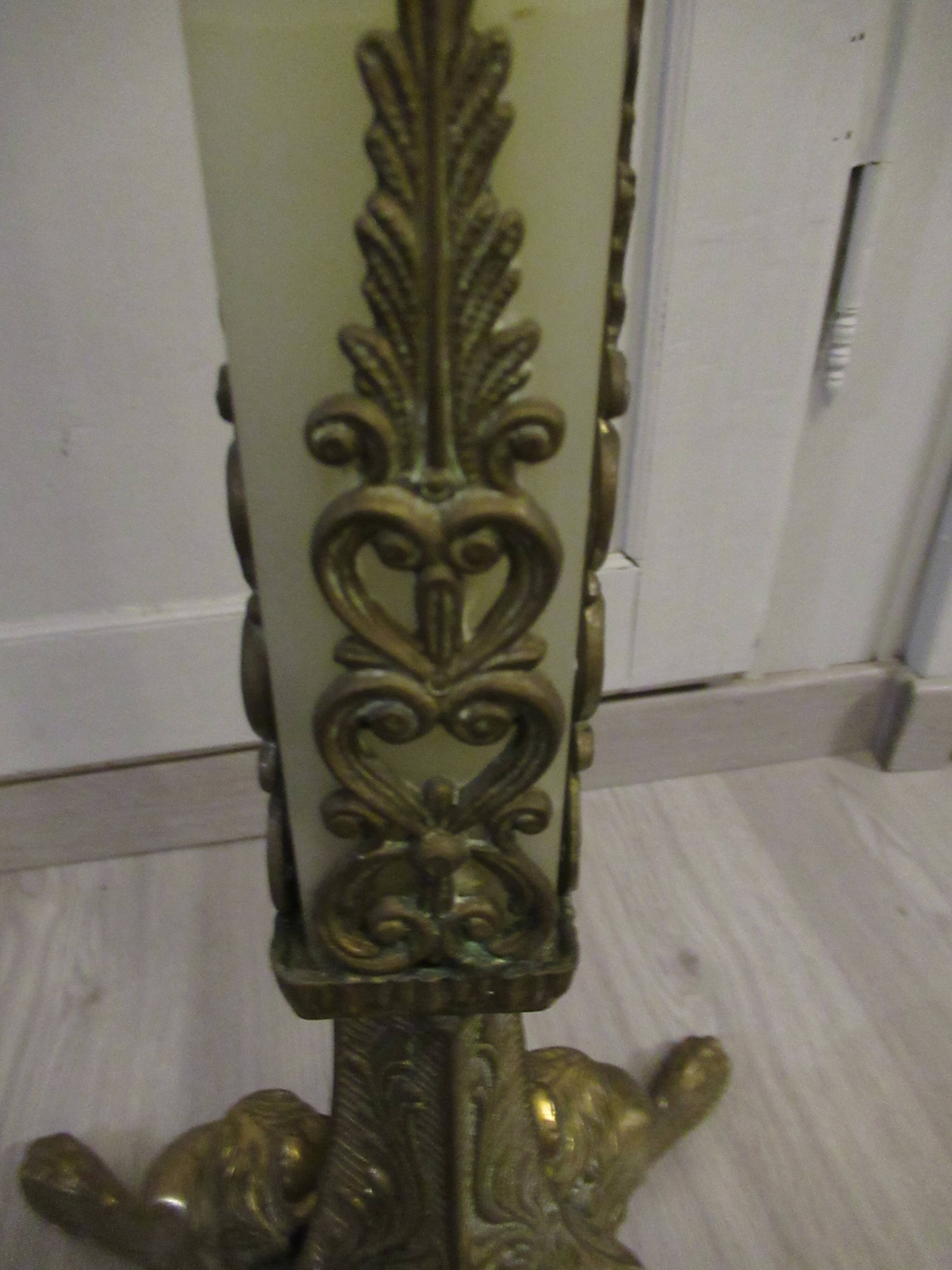 Standing coat rack in italian marble and vintage bronze from the 1960s