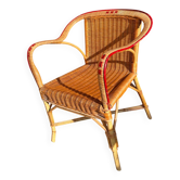 Vintage rattan and wicker armchair 1950/60