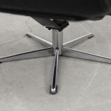 Vintage german office swivel leather easy chair, 1960s