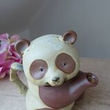 Vintage Authentic Zoomorphic Panda Teapot in Japanese Stoneware