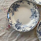 Set of 4 flat ironstone plates by Hippolyte Boulenger