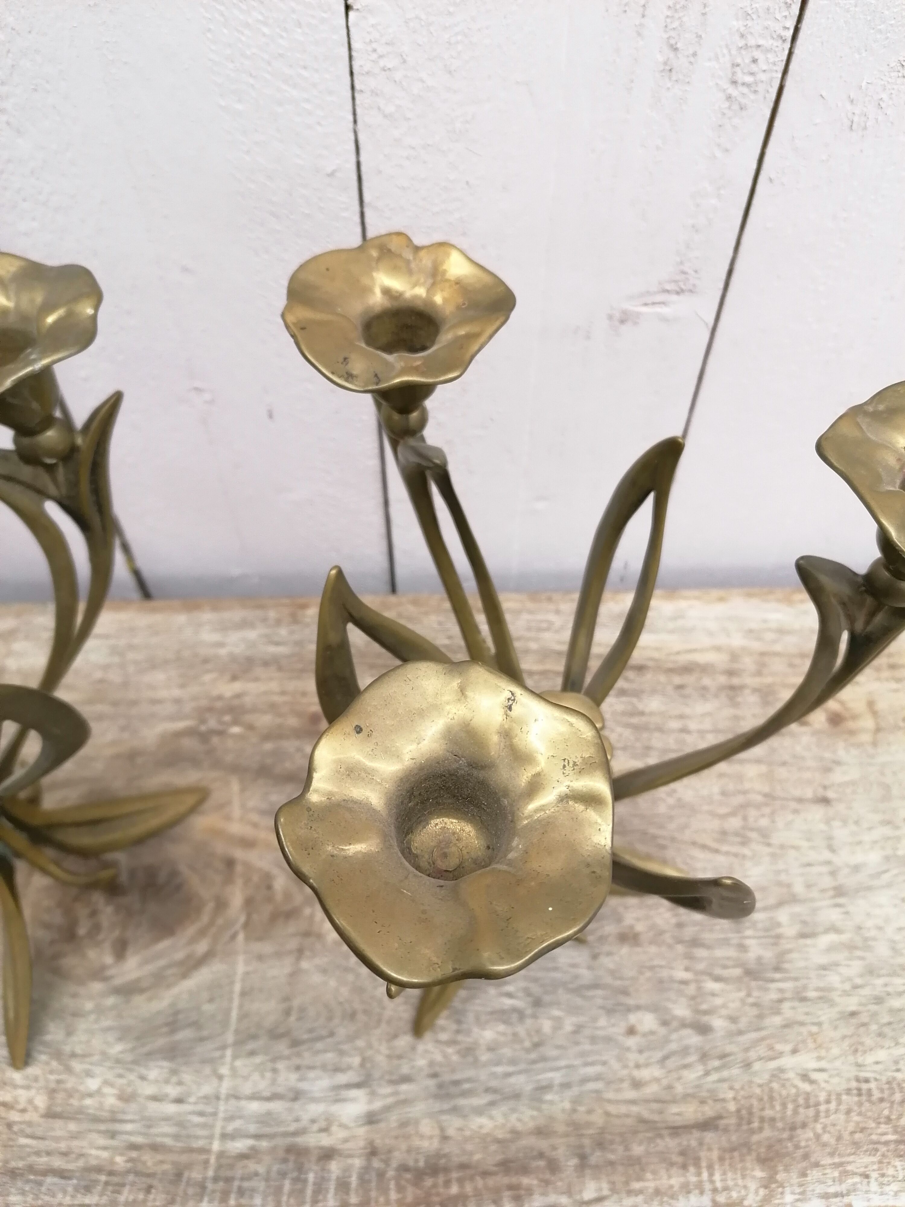 Brass art nouveau chandeliers