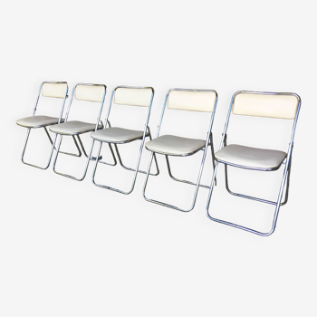 Set of 5 folding chairs 1970 chrome