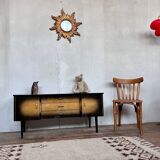 Enfilade look scandinave 1960 vintage bi couleur - vintage - pieds fuseaux