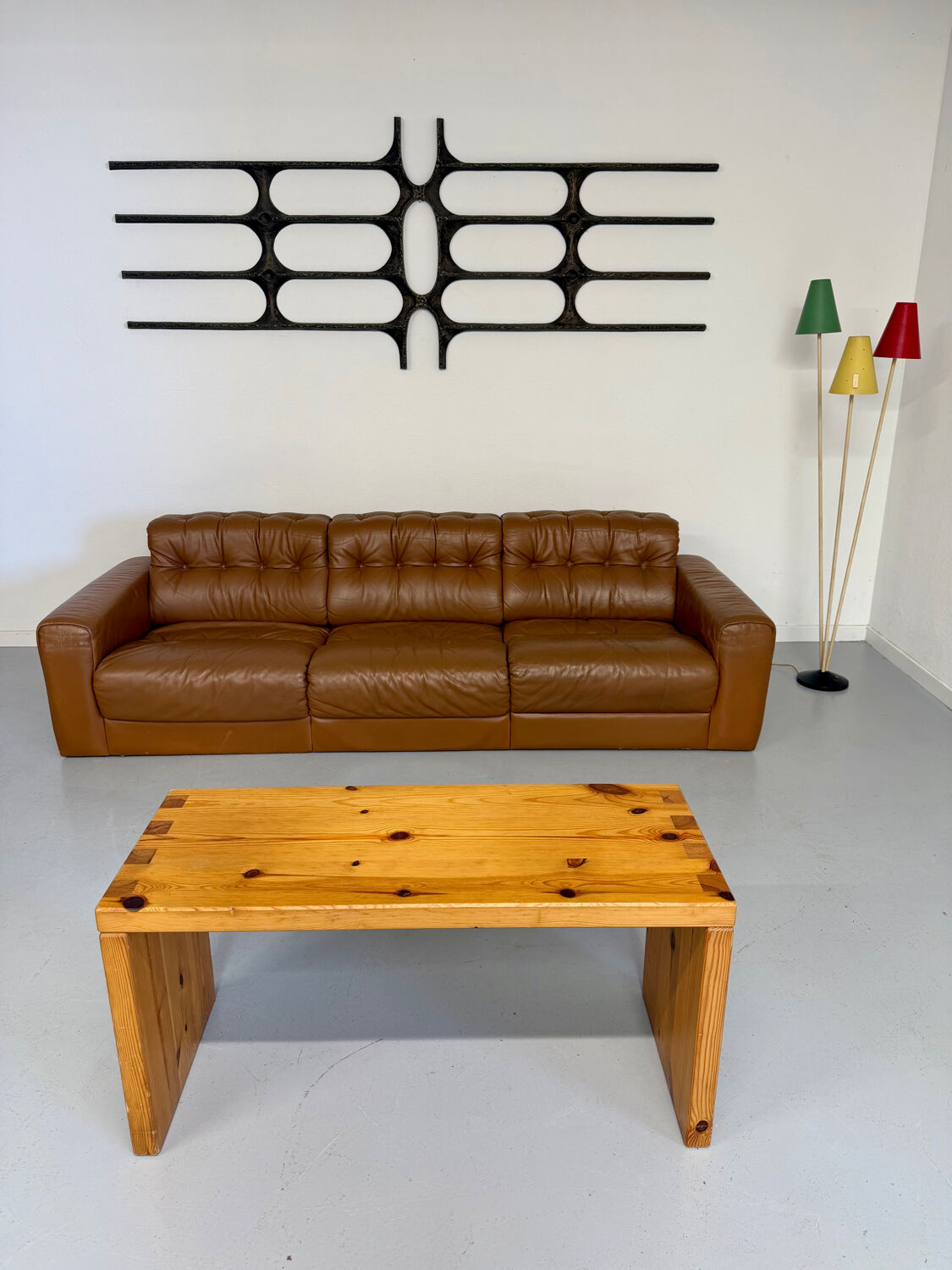 Vintage 1970s De Sede DS-40 camel leather 3-seater sofa.