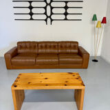 Vintage 1970s De Sede DS-40 camel leather 3-seater sofa.