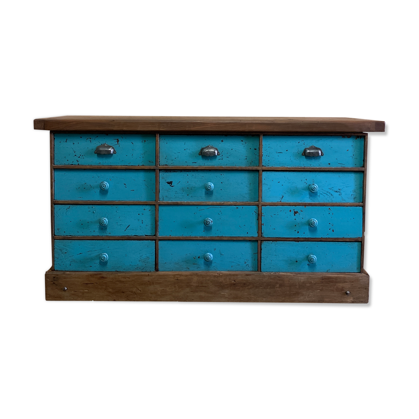 Meuble de métier 12 tiroirs bleu