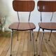 Trio of brown formica chairs 70s