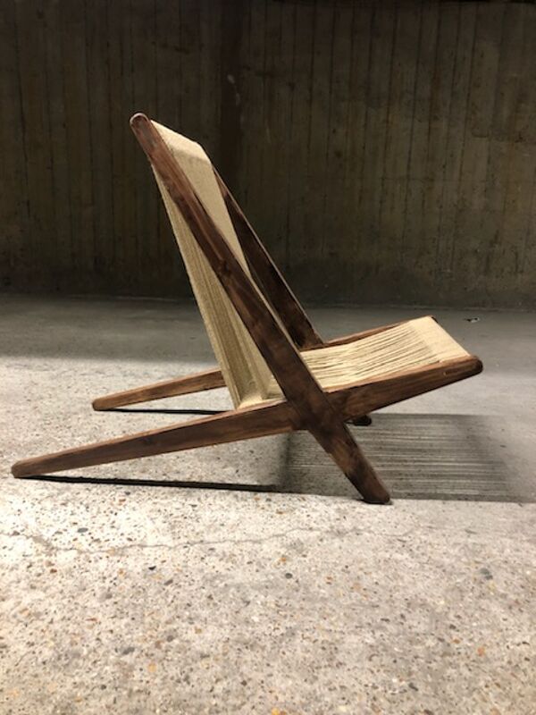 paire de fauteuils danois en corde et bois de Poul Kjaerholm et Jorgen Hoj, années 50