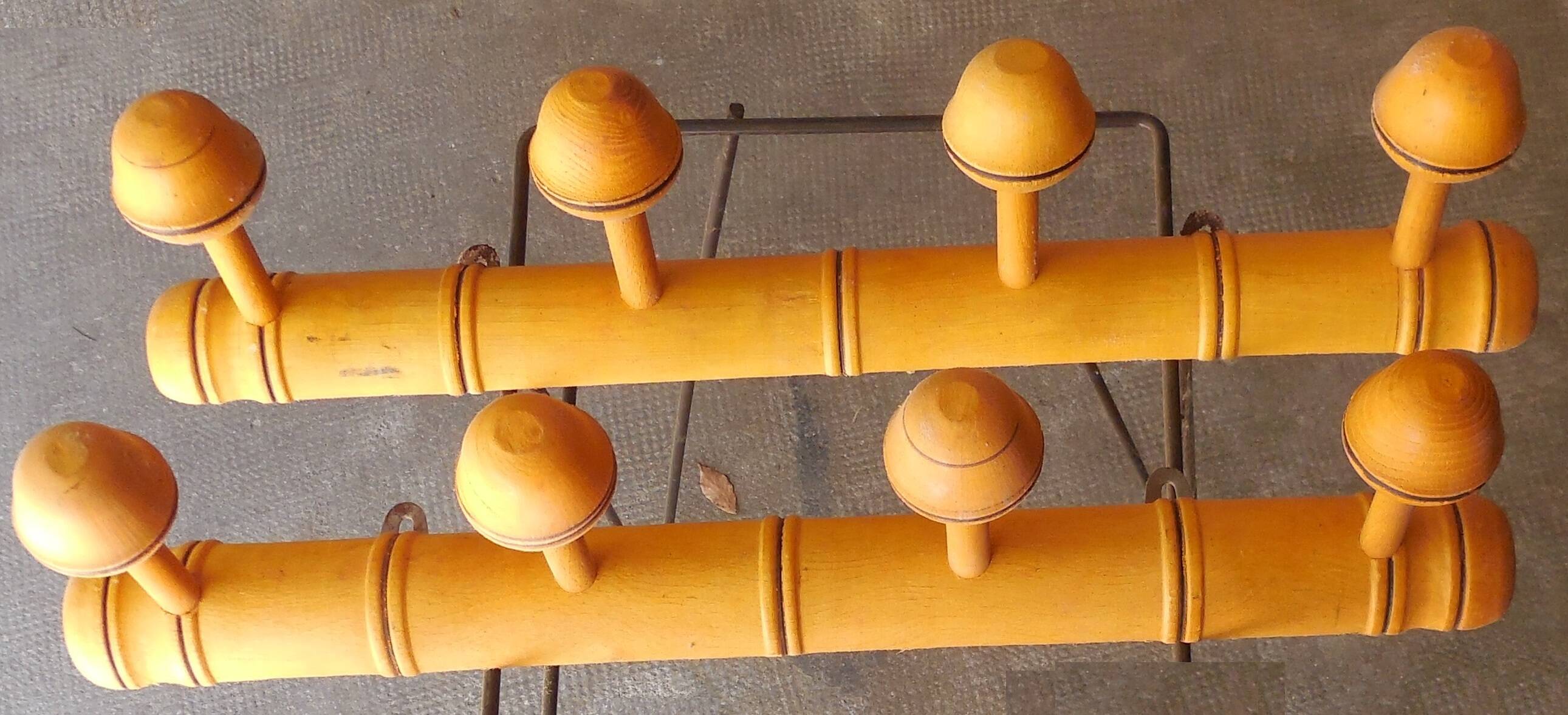 Vintage wooden coat hooks