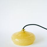 Clichy glass pendant, Pale Yellow, 1930 - 19 x 7 cm