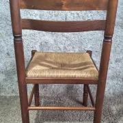 Set of 4 rustic chairs in Louis XIII style, with rush seats, early 20th century.