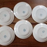Lot 6 assiettes plates terre de fer Choisy le Roi Cyclamen
