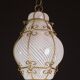 Extraordinary Venetian Lantern in Murano Reticello Glass, 1940s