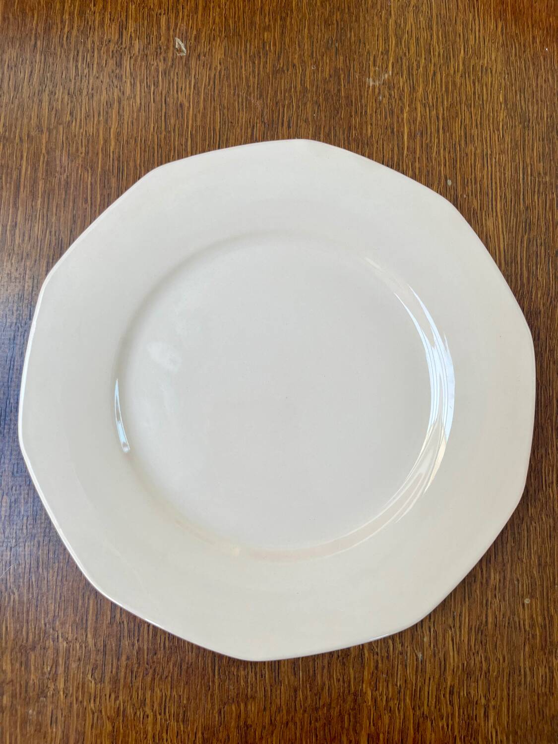 Set of 8 flat plates Digoin Sarreguemines pink