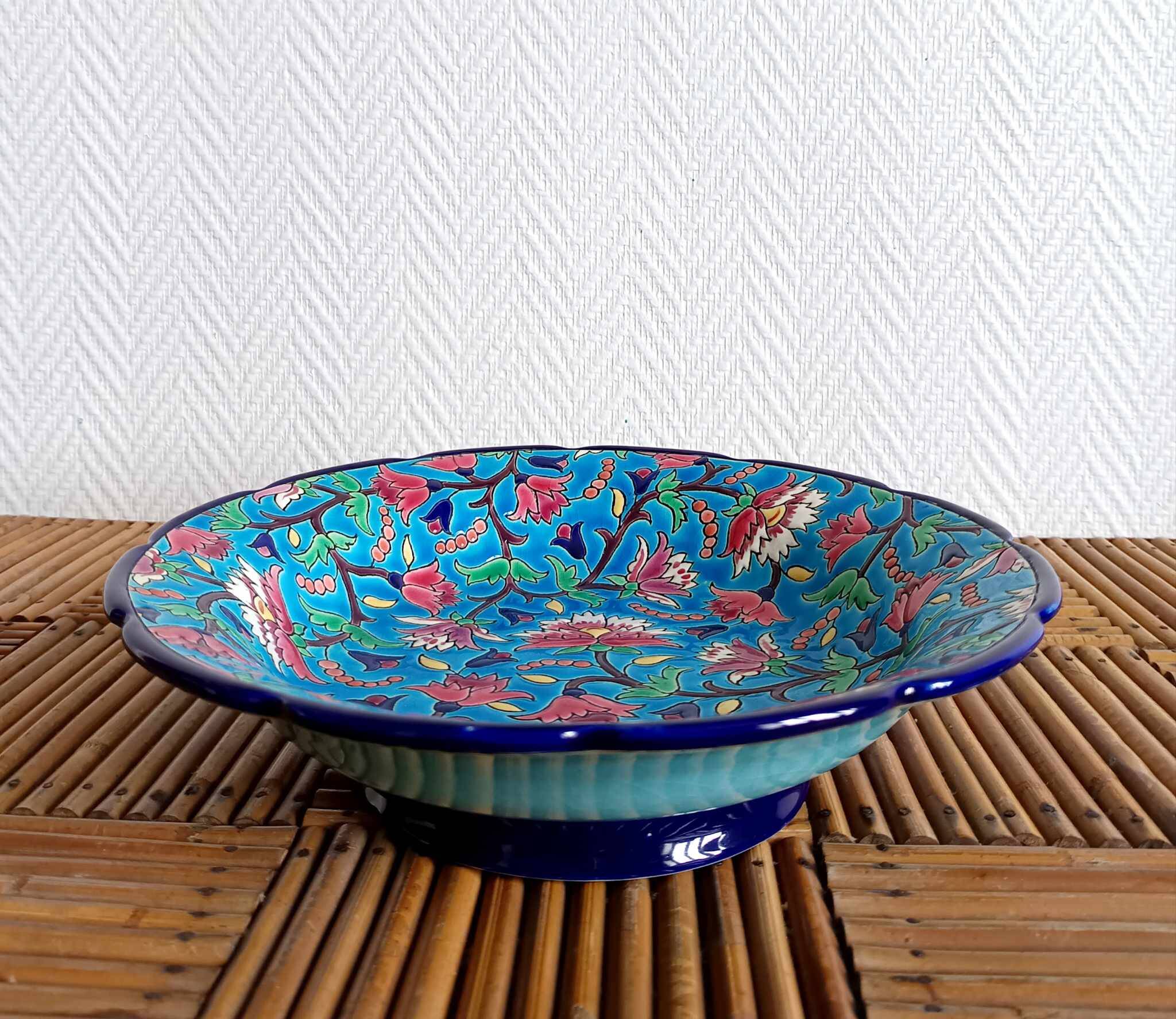 Longwy art deco enamel cup 28 cm