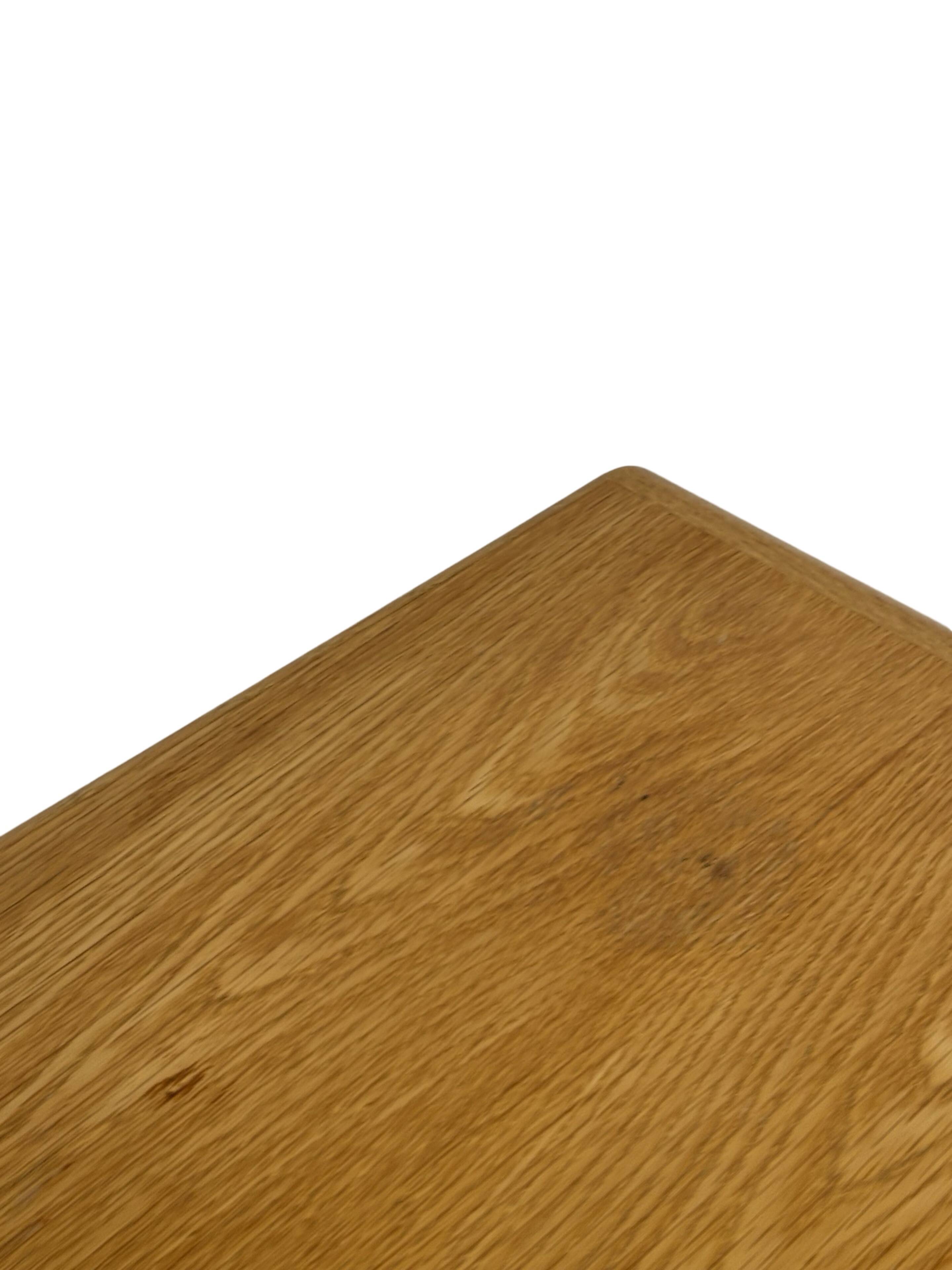 Table basse carrée minimaliste en chêne, années 70