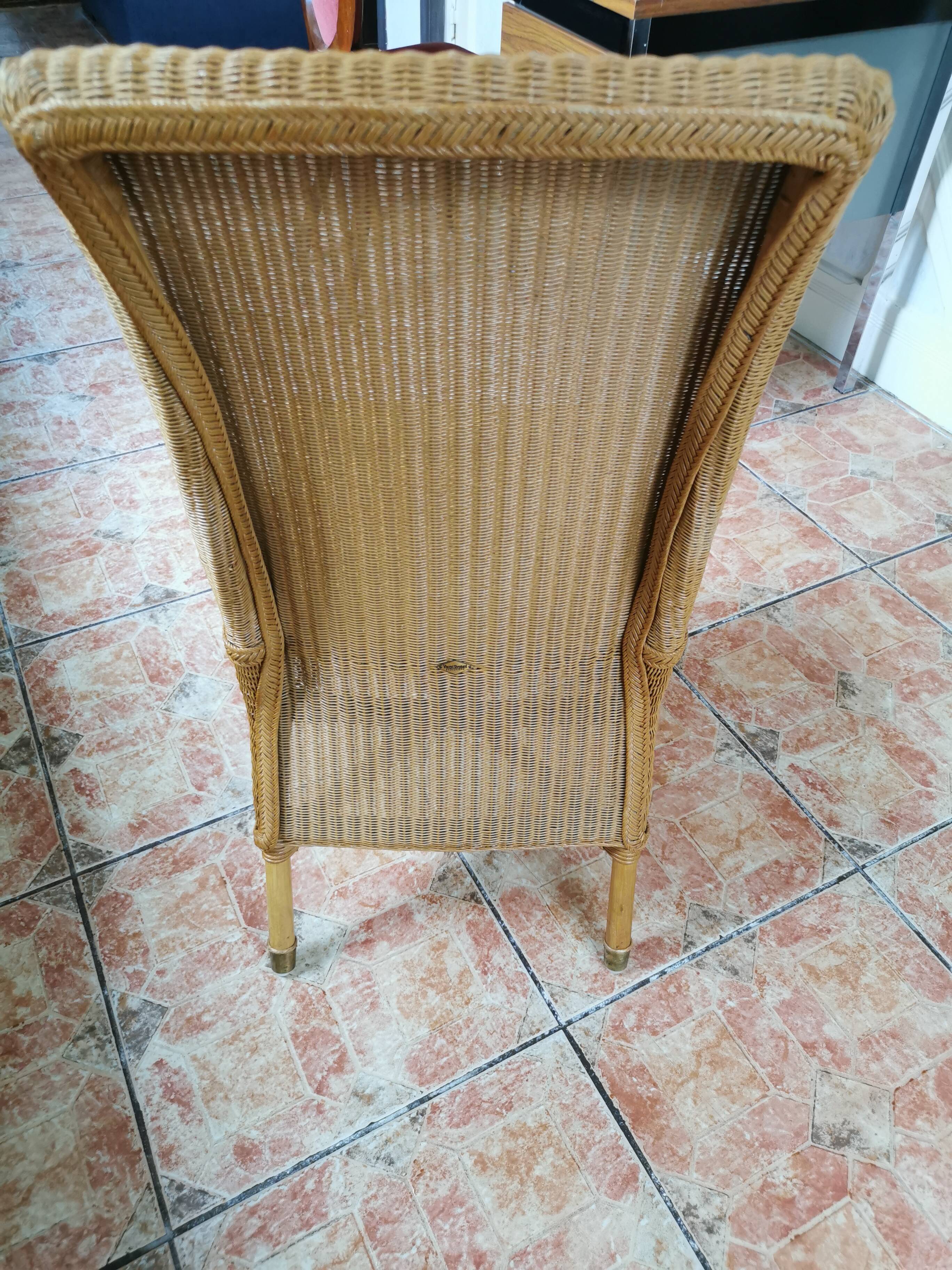 6 chairs Vincent Schepard Lloyd Loom vintage