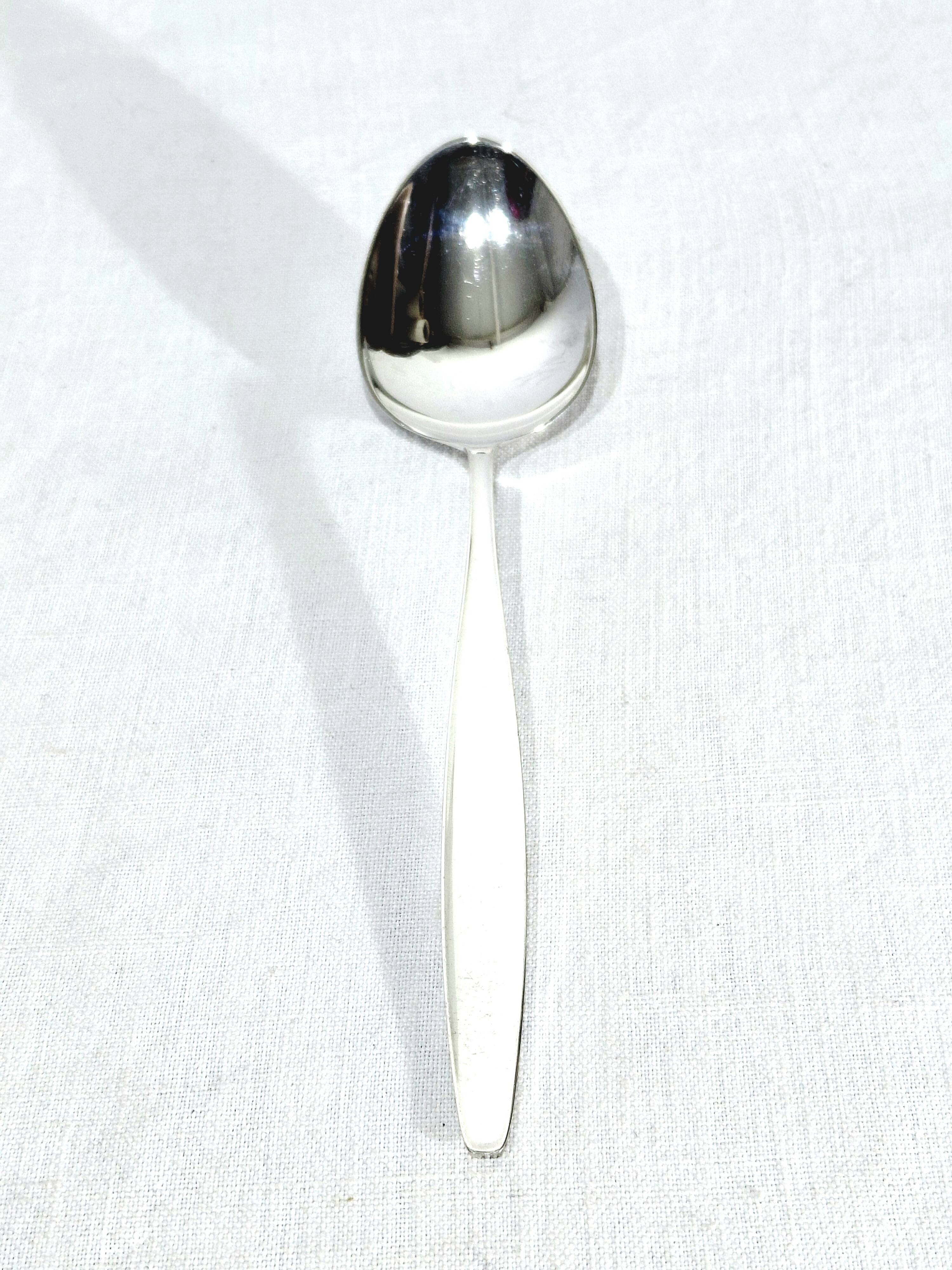 Georg jensen - cypress model - set of 6 table spoons in silver
