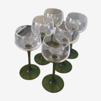6 Alsatian wine glasses